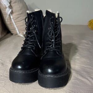 Steve Madden Black Combat Boots